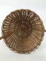 Japanese Handwoven Bamboo Basket Vtg Kago Ikebana Arrangement Handle Brown B261