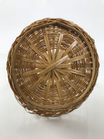 Japanese Handwoven Bamboo Basket Vtg Kago Ikebana Arrangement Handle Brown B261