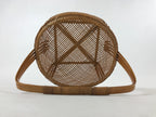 Japanese Handwoven Bamboo Basket Vtg Kago Ikebana Arrangement Kado Brown B226
