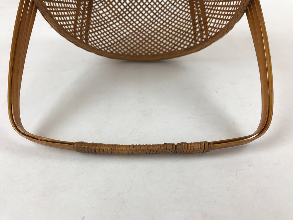 Japanese Handwoven Bamboo Basket Vtg Kago Ikebana Arrangement Kado Brown B226