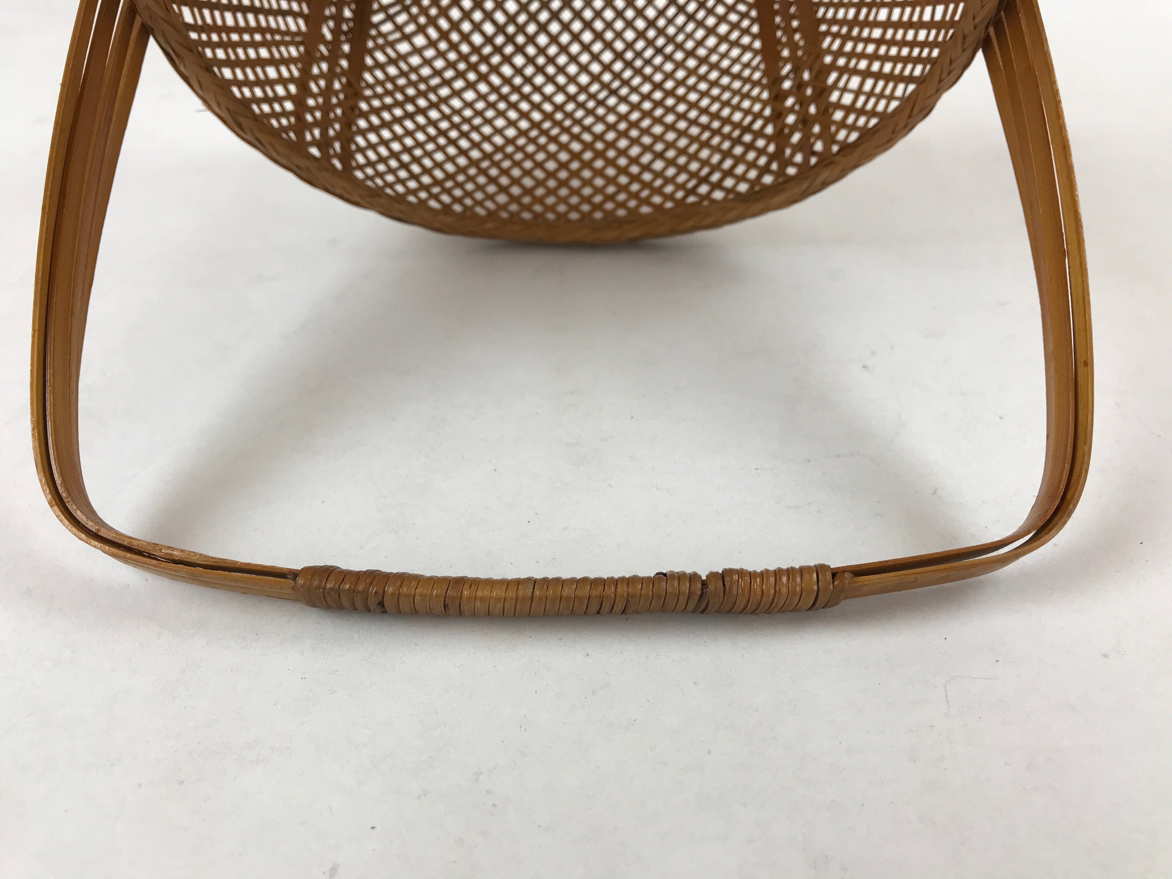 Japanese Handwoven Bamboo Basket Vtg Kago Ikebana Arrangement Kado Brown B226