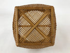 Japanese Handwoven Bamboo Basket Vtg Kago Ikebana Arrangement Kado Brown B226