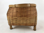 Japanese Handwoven Bamboo Basket Vtg Kago Ikebana Arrangement Kado Brown B227