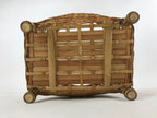 Japanese Handwoven Bamboo Basket Vtg Kago Ikebana Arrangement Kado Brown B227