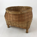 Japanese Handwoven Bamboo Basket Vtg Kago Ikebana Arrangement Kado Brown B227