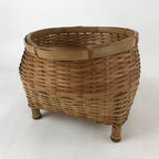 Japanese Handwoven Bamboo Basket Vtg Kago Ikebana Arrangement Kado Brown B227