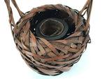 Japanese Handwoven Bamboo Basket Vtg Kago Ikebana Arrangement Kado Brown B228