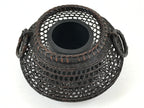 Japanese Handwoven Bamboo Basket Vtg Kago Ikebana Arrangement Kado Brown B230