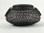 Japanese Handwoven Bamboo Basket Vtg Kago Ikebana Arrangement Kado Brown B230