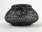 Japanese Handwoven Bamboo Basket Vtg Kago Ikebana Arrangement Kado Brown B230