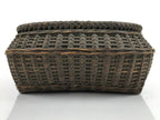 Japanese Handwoven Bamboo Basket Vtg Kago Ikebana Arrangement Kado Brown B238