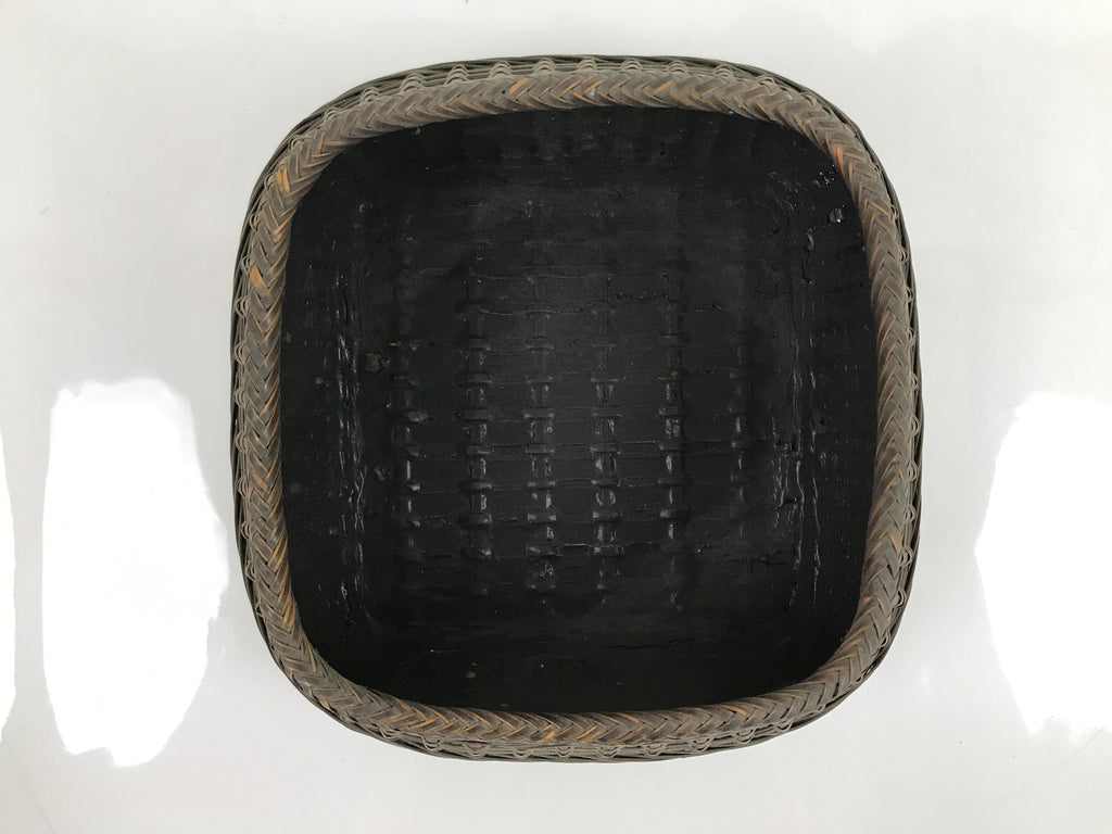 Japanese Handwoven Bamboo Basket Vtg Kago Ikebana Arrangement Kado Brown B238