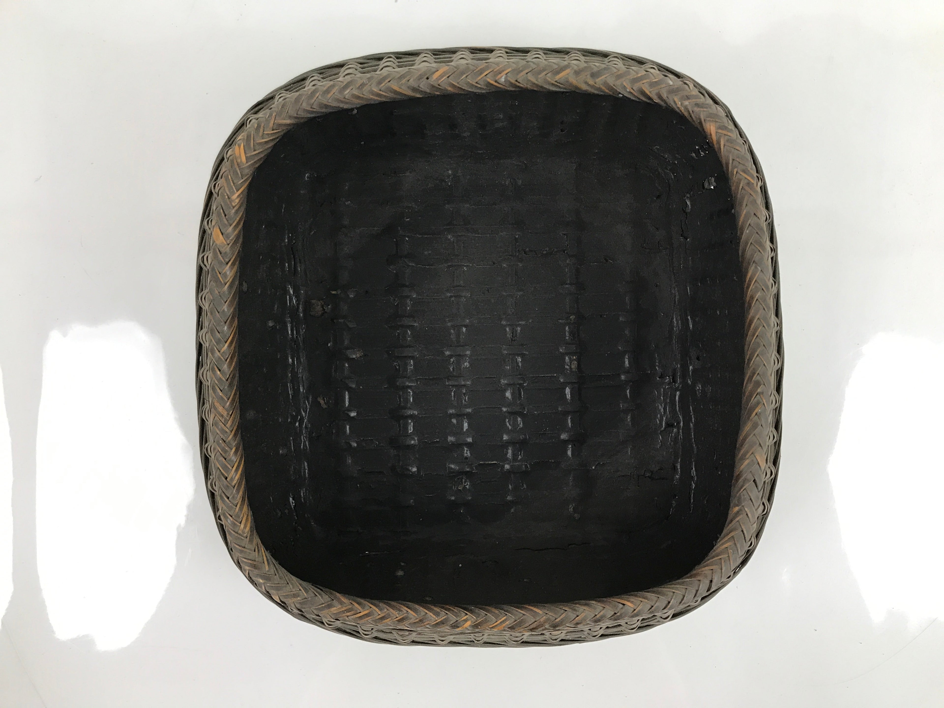 Japanese Handwoven Bamboo Basket Vtg Kago Ikebana Arrangement Kado Brown B238