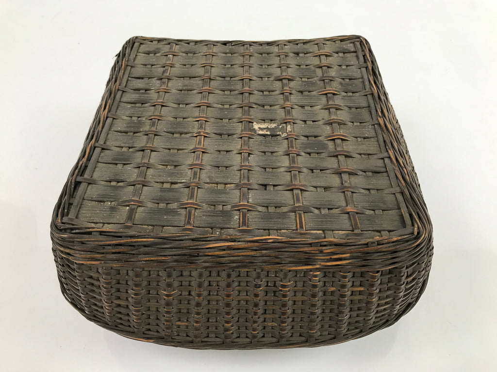 Japanese Handwoven Bamboo Basket Vtg Kago Ikebana Arrangement Kado Brown B238