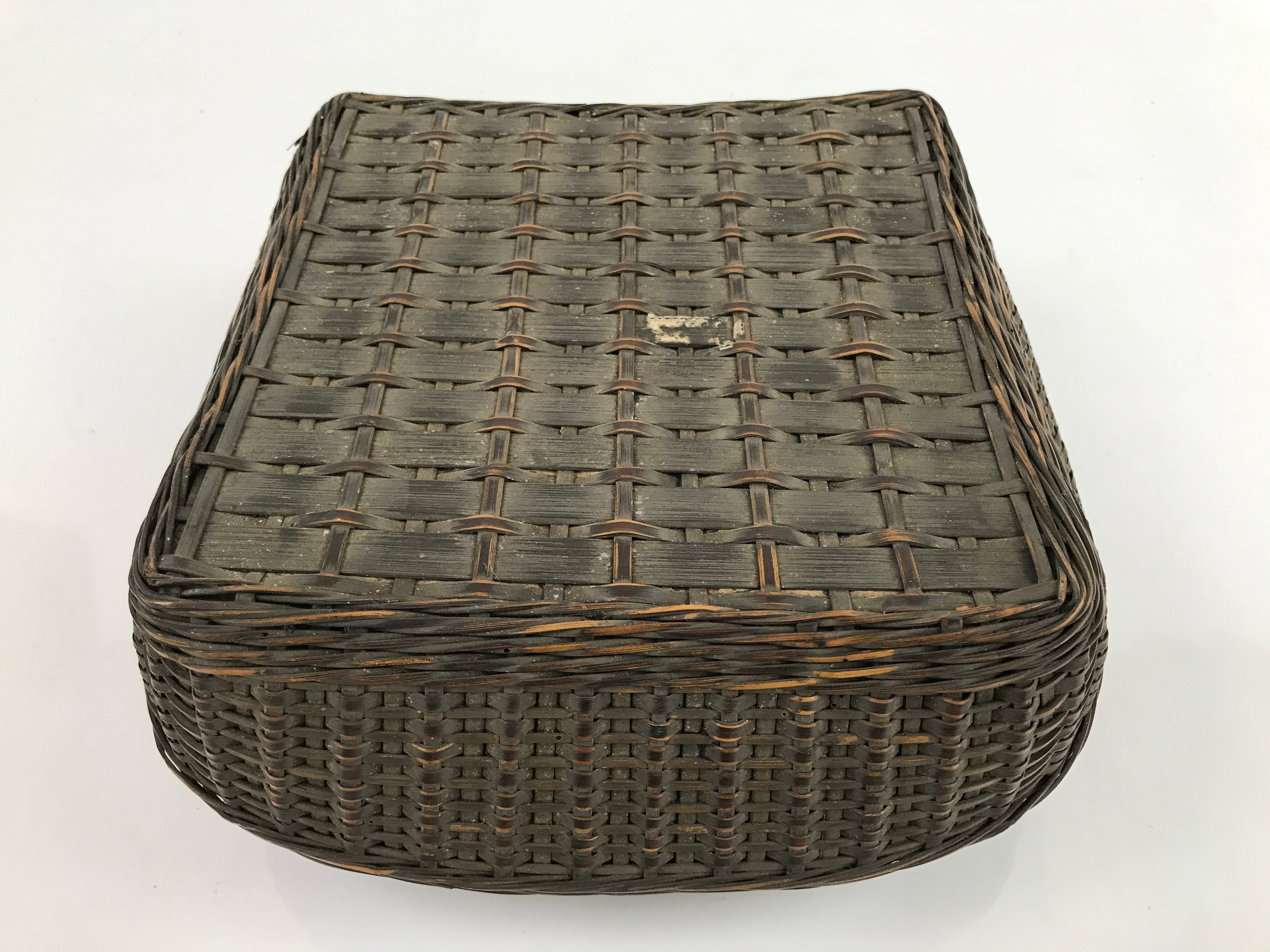 Japanese Handwoven Bamboo Basket Vtg Kago Ikebana Arrangement Kado Brown B238