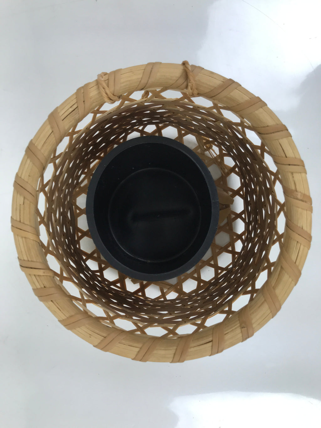 Japanese Handwoven Bamboo Basket Vtg Kago Ikebana Flower Arrangement Brown B260
