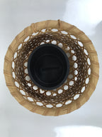 Japanese Handwoven Bamboo Basket Vtg Kago Ikebana Flower Arrangement Brown B260