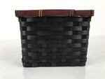 Japanese Handwoven Bamboo Basket Vtg Kago Ikebana Flower Arrangement Brown B267