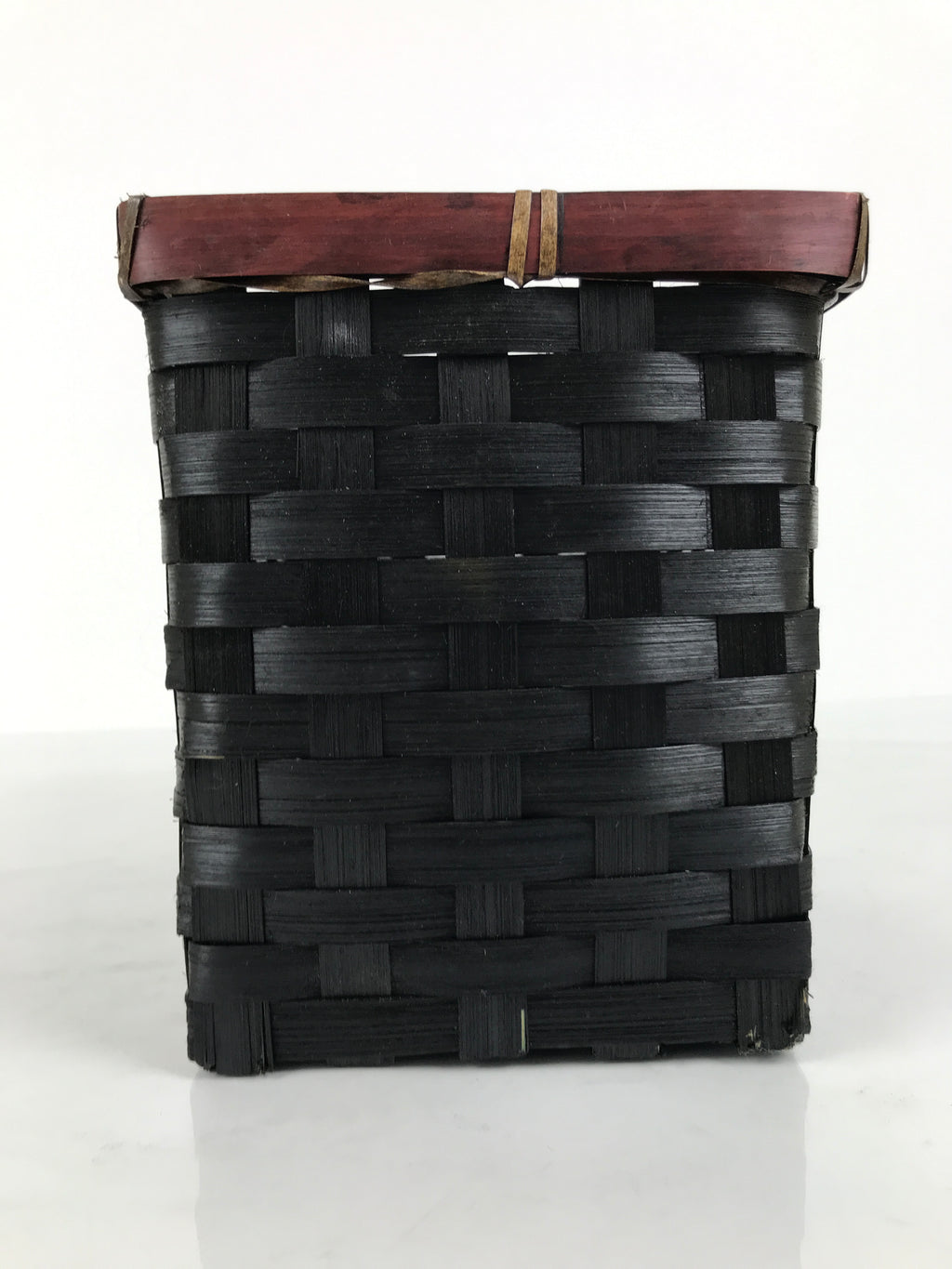 Japanese Handwoven Bamboo Basket Vtg Kago Ikebana Flower Arrangement Brown B267