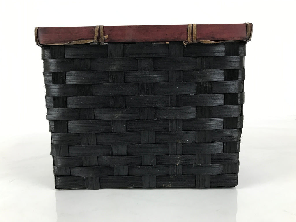 Japanese Handwoven Bamboo Basket Vtg Kago Ikebana Flower Arrangement Brown B267