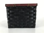 Japanese Handwoven Bamboo Basket Vtg Kago Ikebana Flower Arrangement Brown B267