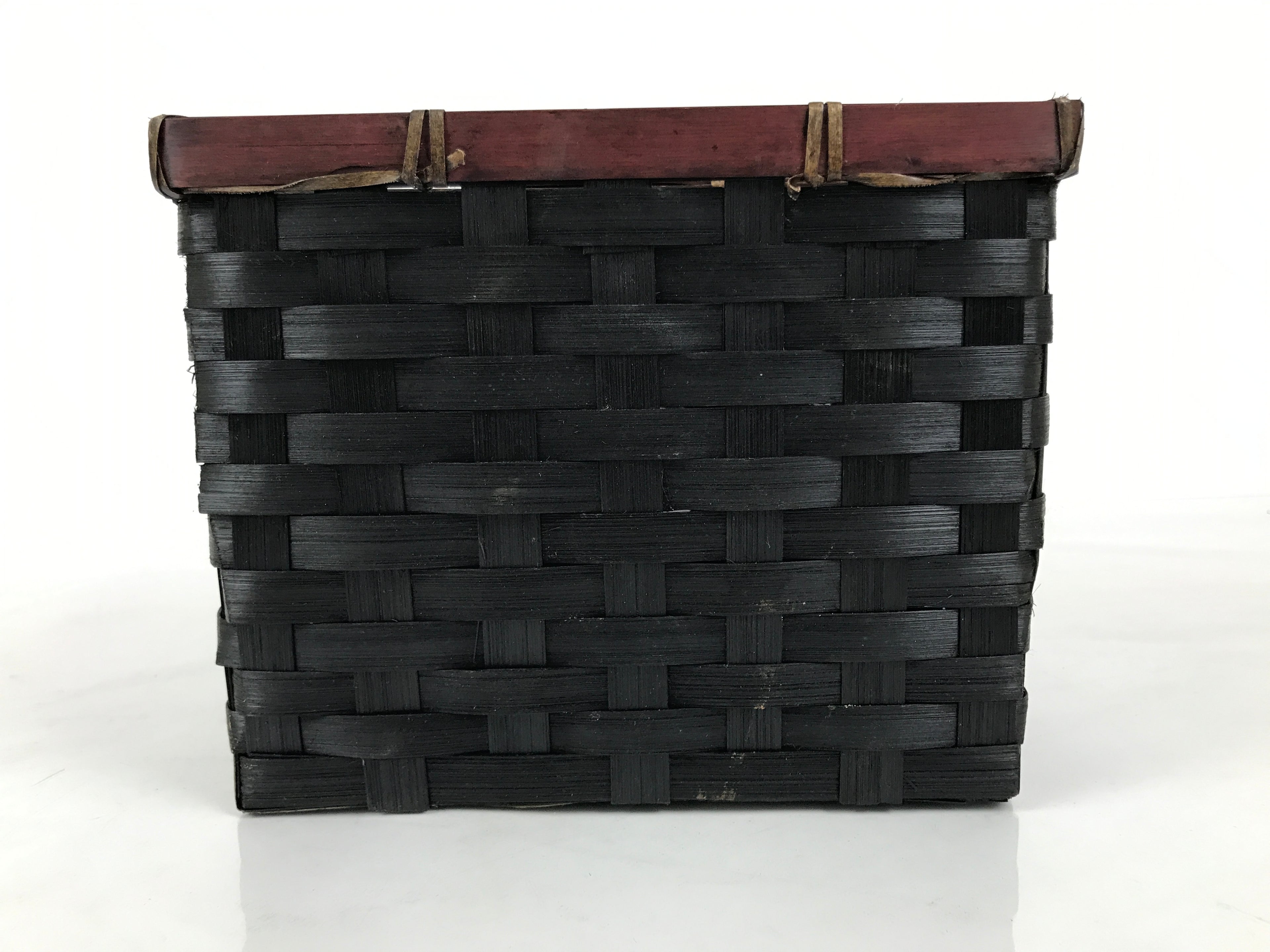 Japanese Handwoven Bamboo Basket Vtg Kago Ikebana Flower Arrangement Brown B267
