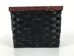 Japanese Handwoven Bamboo Basket Vtg Kago Ikebana Flower Arrangement Brown B267