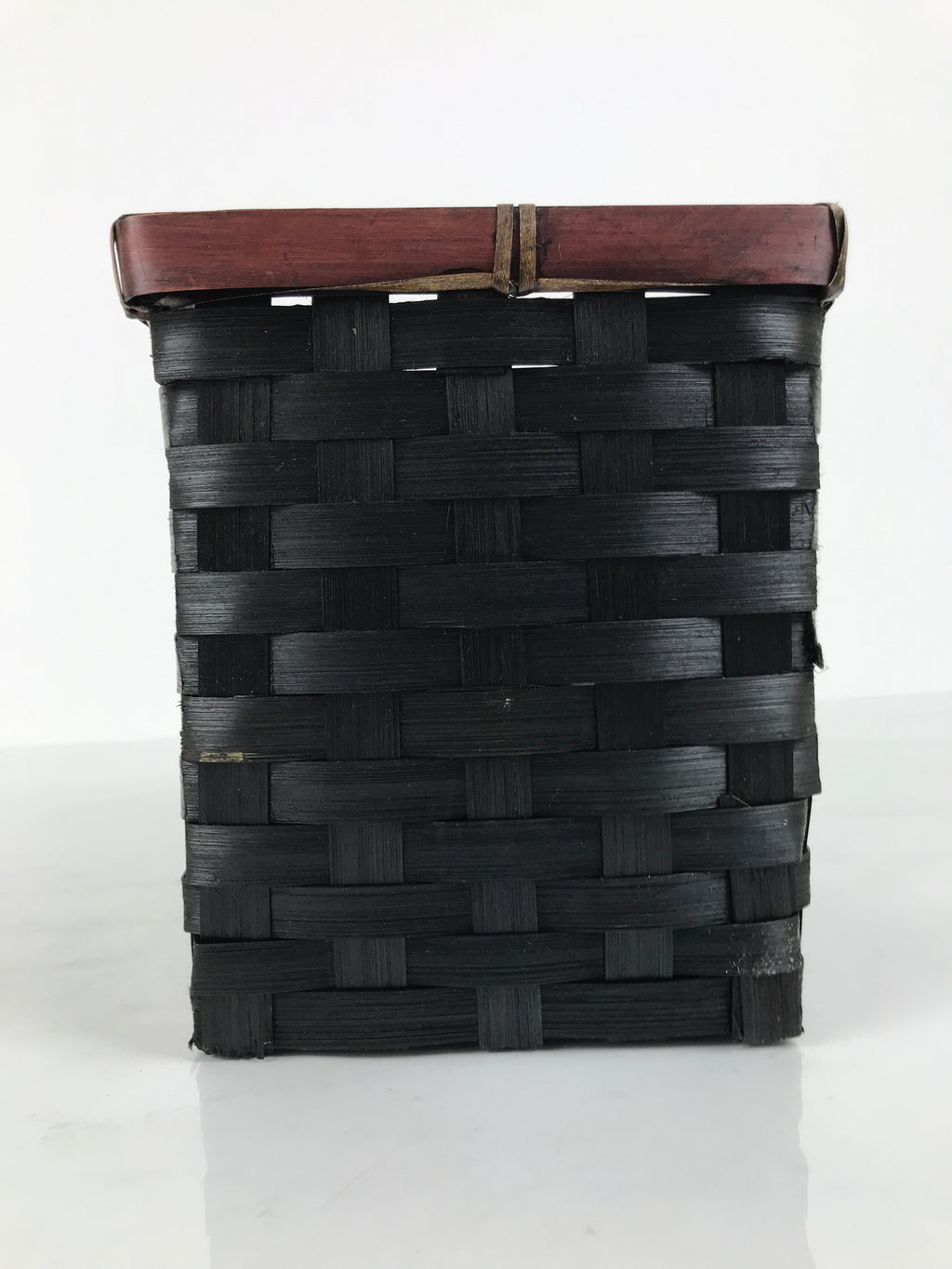Japanese Handwoven Bamboo Basket Vtg Kago Ikebana Flower Arrangement Brown B267