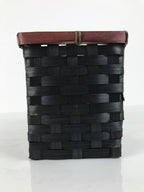 Japanese Handwoven Bamboo Basket Vtg Kago Ikebana Flower Arrangement Brown B267
