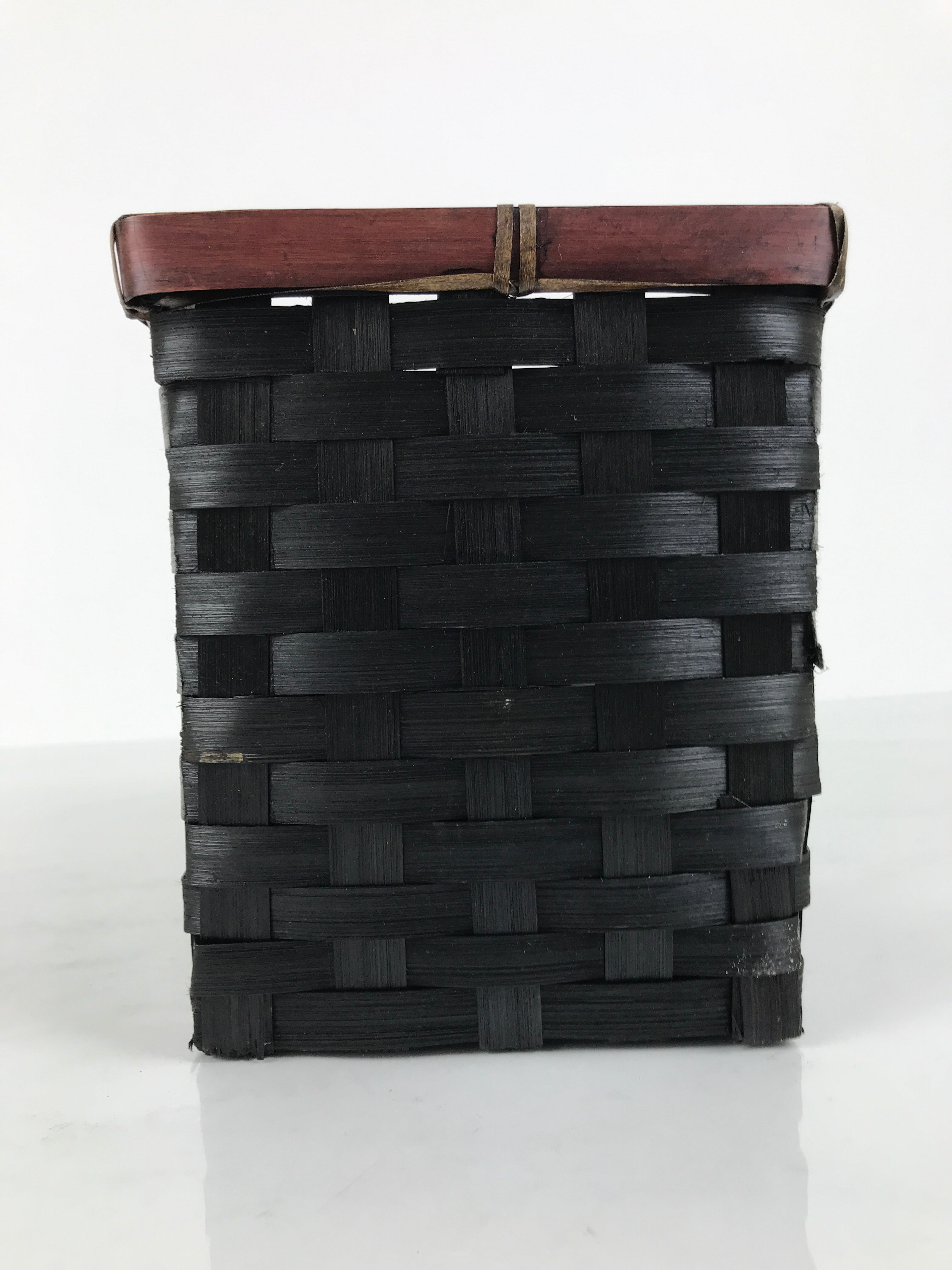 Japanese Handwoven Bamboo Basket Vtg Kago Ikebana Flower Arrangement Brown B267