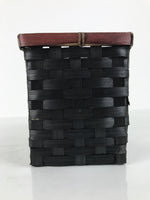 Japanese Handwoven Bamboo Basket Vtg Kago Ikebana Flower Arrangement Brown B267
