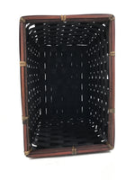 Japanese Handwoven Bamboo Basket Vtg Kago Ikebana Flower Arrangement Brown B267