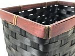 Japanese Handwoven Bamboo Basket Vtg Kago Ikebana Flower Arrangement Brown B267