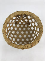 Japanese Handwoven Bamboo Basket Vtg Storage Kago Decorative Kado Round B220