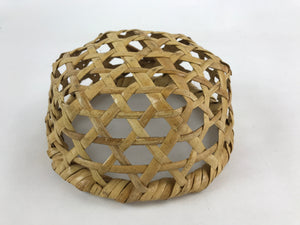 Japanese Handwoven Bamboo Basket Vtg Storage Kago Decorative Kado Round B220