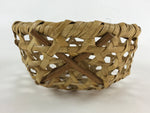 Japanese Handwoven Bamboo Basket Vtg Storage Kago Decorative Kado Round B220