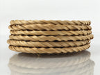 Japanese Handwoven Bamboo Drink Saucer Chataku Vtg Coaster 6pc Brown L129