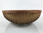 Japanese Handwoven Bamboo Drying Basket Vtg Round Kago Zaru 49 cm Long B265