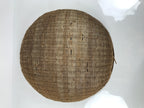 Japanese Handwoven Bamboo Drying Basket Vtg Round Kago Zaru 49 cm Long B265
