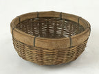 Japanese Handwoven Bamboo Fishing Basket Vtg Kago Tsurikago Brown Lid B229