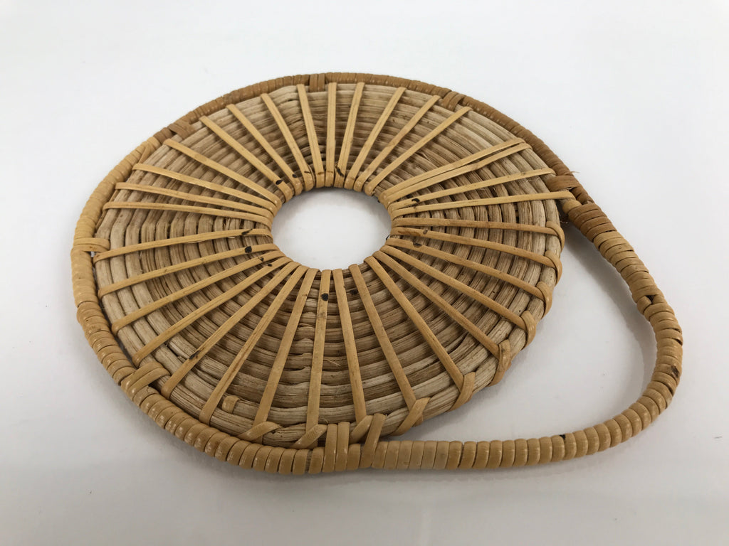 Japanese Handwoven Bamboo Trivet Nabeshiki Vtg Pot Coaster Underlay Brown JK682