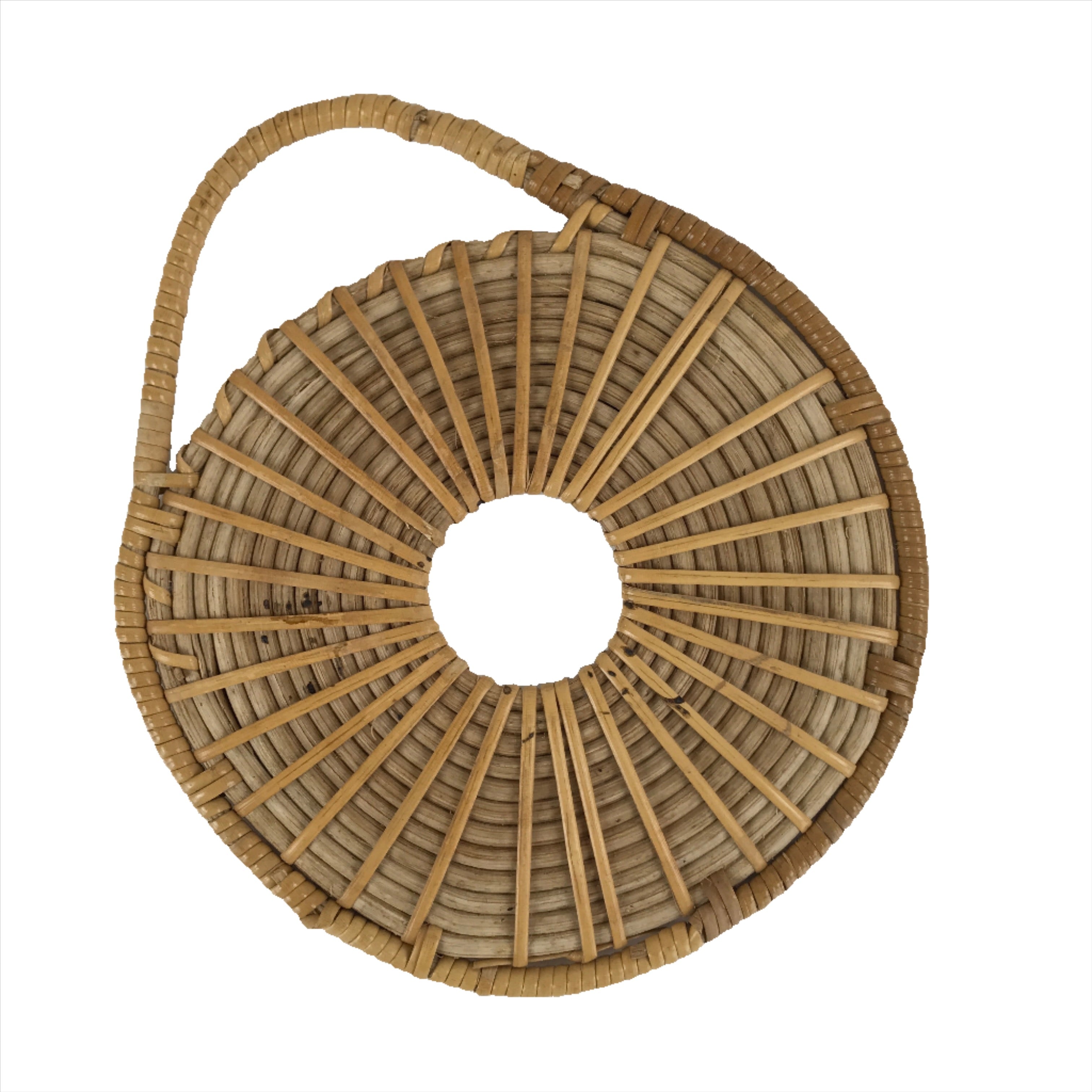 Japanese Handwoven Bamboo Trivet Nabeshiki Vtg Pot Coaster Underlay Brown JK682