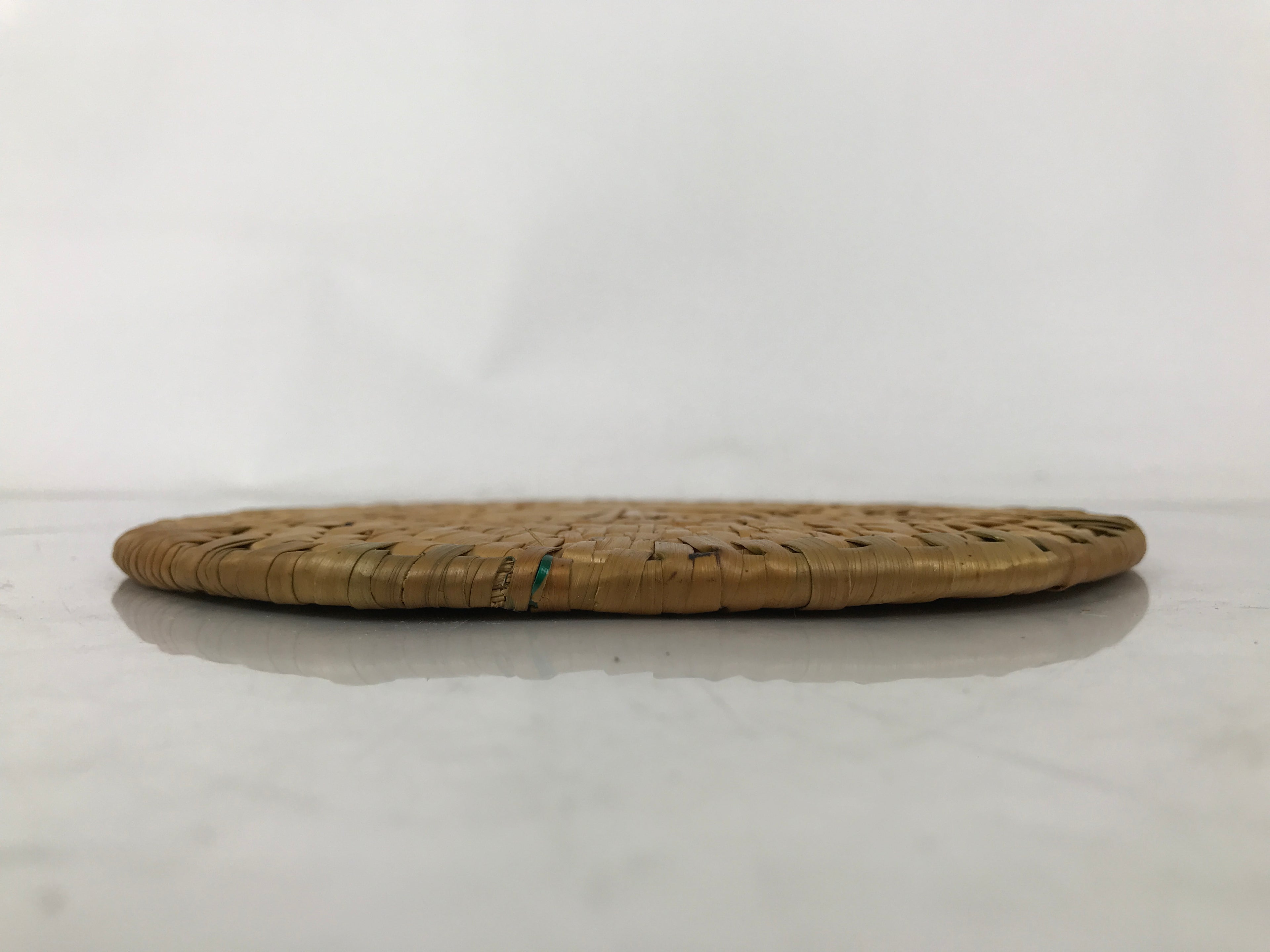 Japanese Handwoven Reed Trivet Nabeshiki Vtg Pot Coaster Underlay Brown B250
