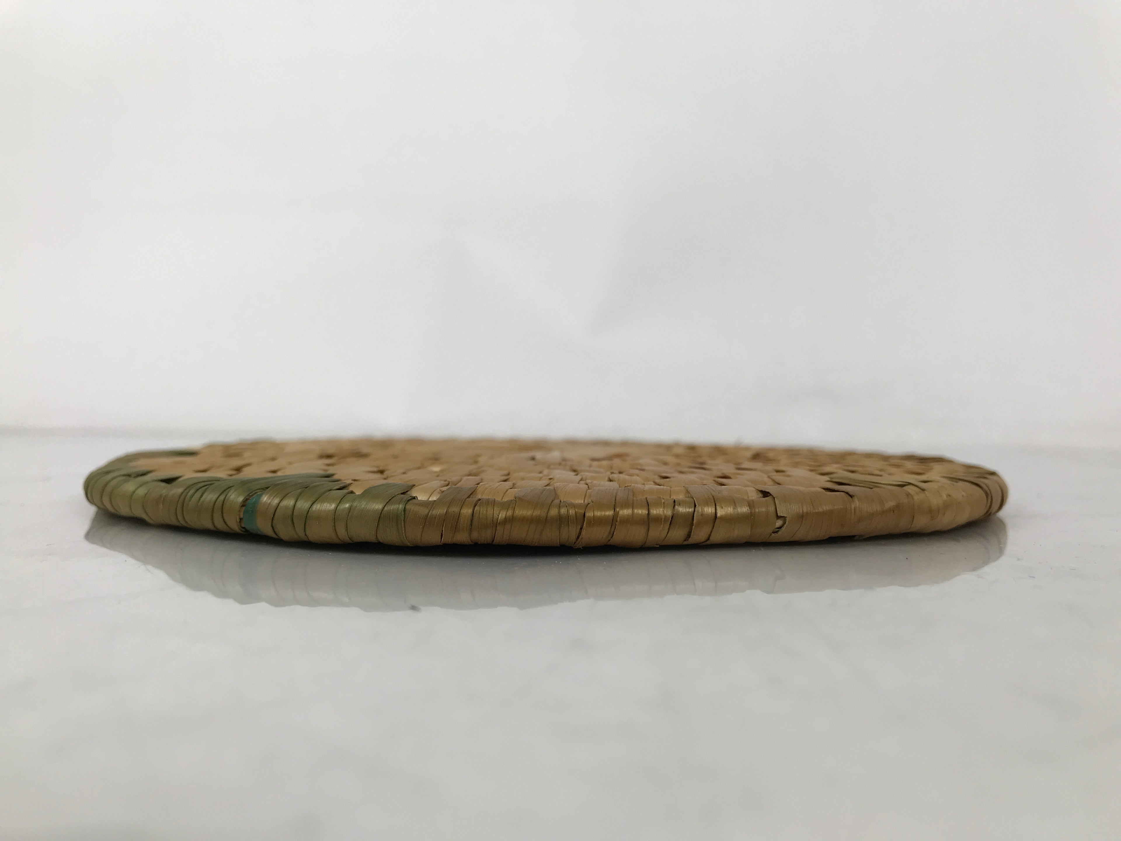 Japanese Handwoven Reed Trivet Nabeshiki Vtg Pot Coaster Underlay Brown B250