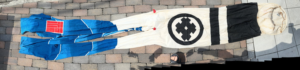 Japanese Hanging Carp Streamer Windsock Flag Family Crest Vtg Fukinagashi JK545