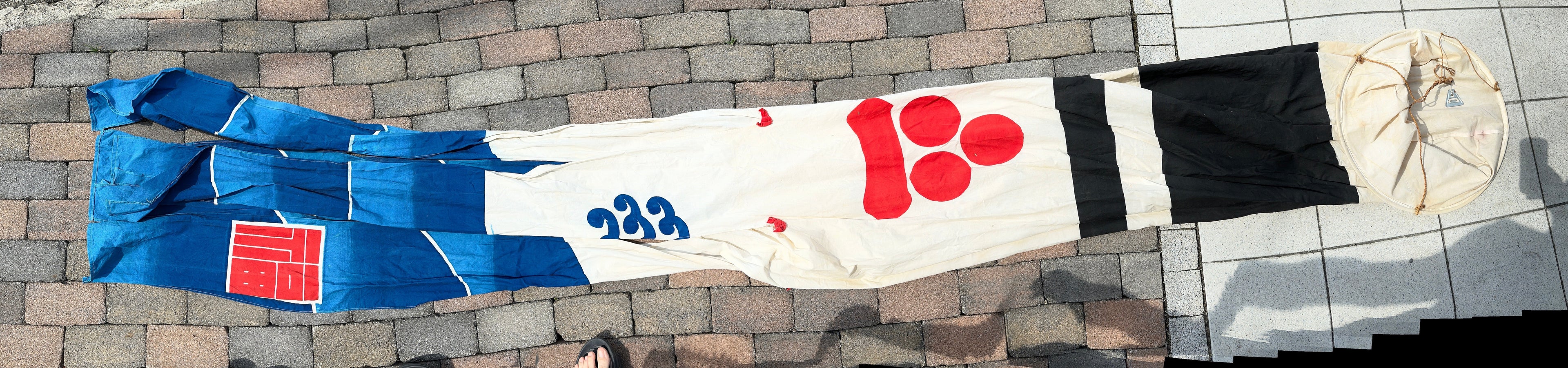 Japanese Hanging Carp Streamer Windsock Flag Family Crest Vtg Fukinagashi JK545