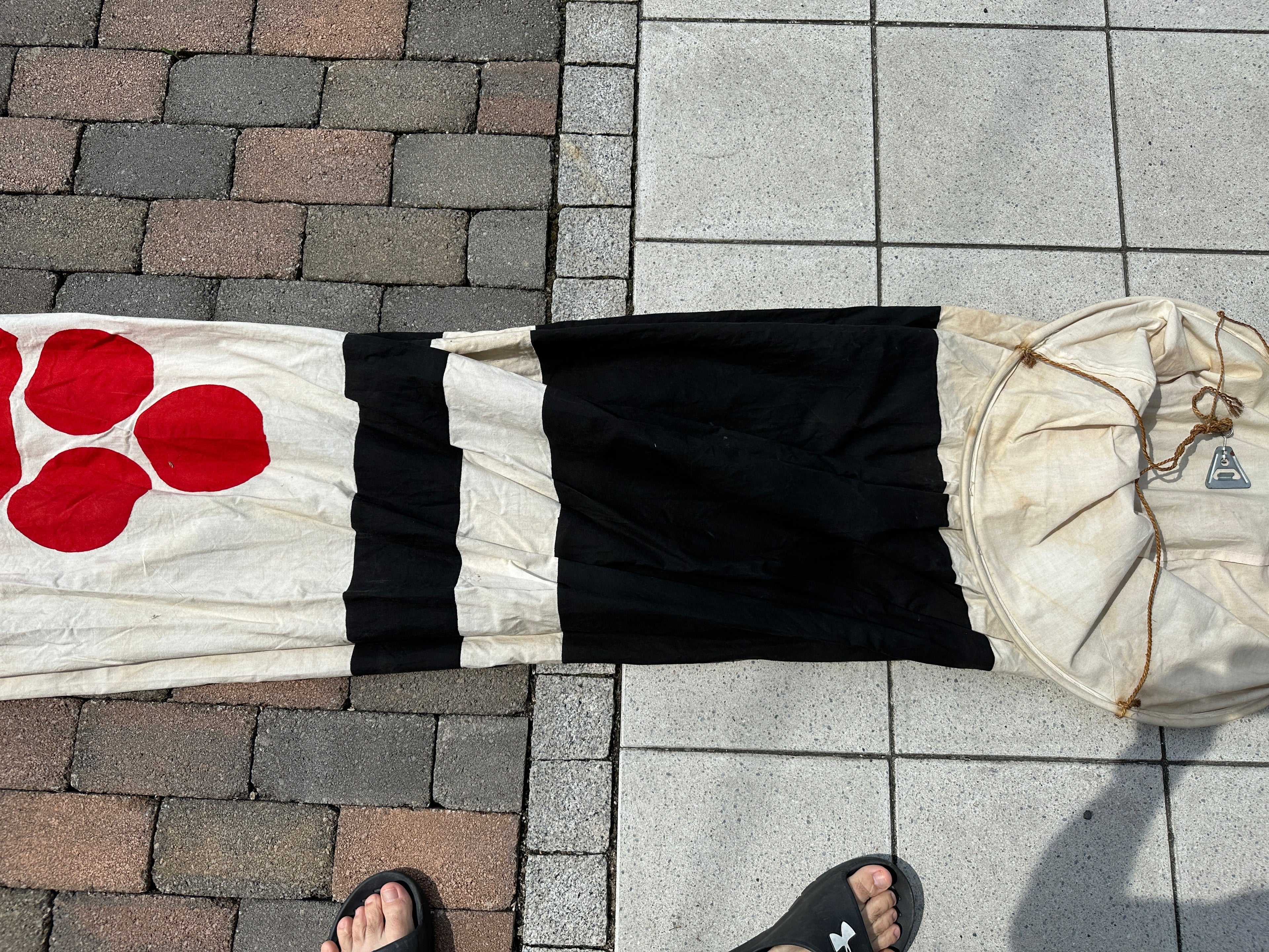 Japanese Hanging Carp Streamer Windsock Flag Family Crest Vtg Fukinagashi JK545
