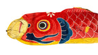 Japanese Hanging Carp Streamer Windsock Koinobori Vtg Fukinagashi Red Fish MK38