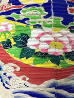 Japanese Hanging Paper Lantern Vtg Chochin With Candle Holder Wood Frame LT63