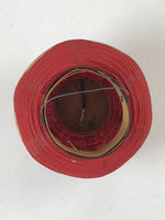 Japanese Hanging Paper Lantern Vtg Small Foldable Chochin Red Black JK573